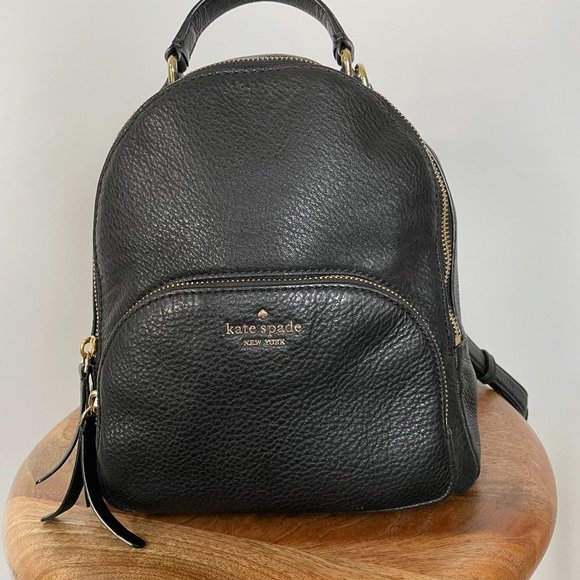 Kate Spade Black Leather Backpack
